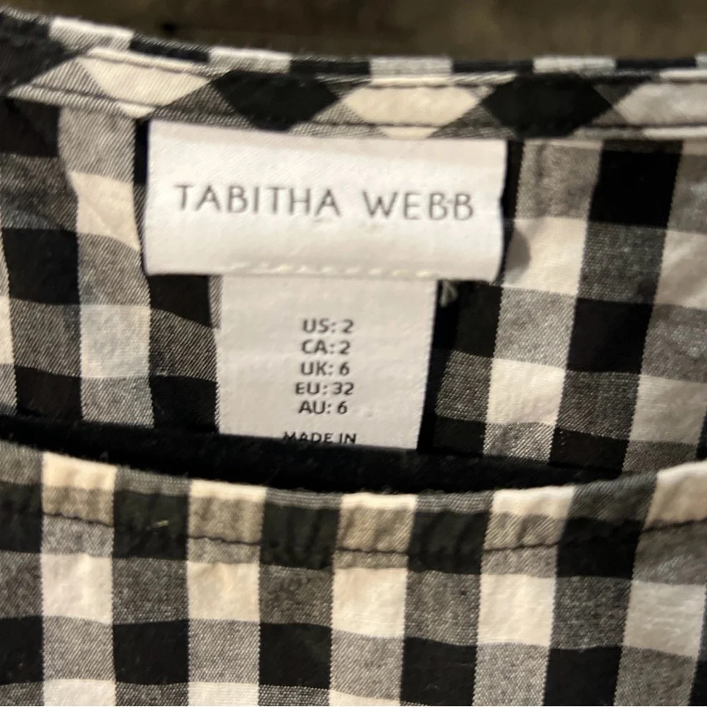 Tabitha Webb size 2 Black White Gingham Slipon dress - Picture 2 of 6